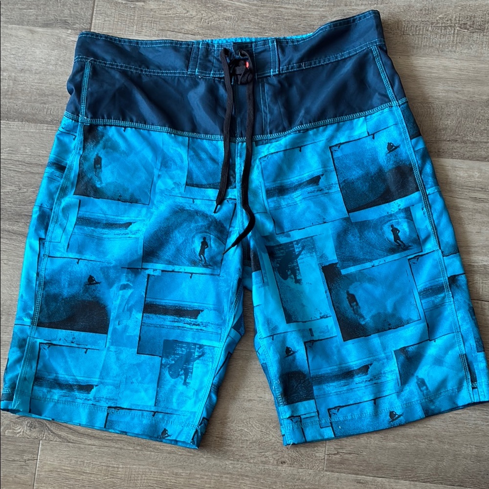 Burnside Blue Graphic Board Shorts